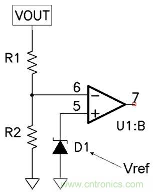 輸出精度是分壓器比、基準精度和誤差放大器補償的函數