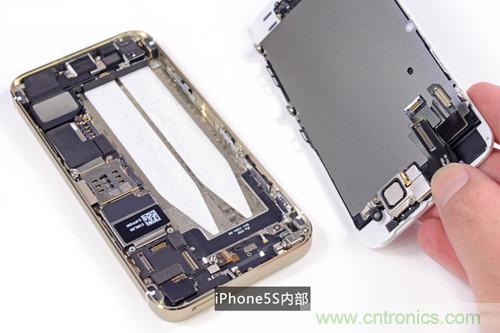 土豪金iPhone 5S拆解：內(nèi)部結(jié)構(gòu)升級，維修難度增加