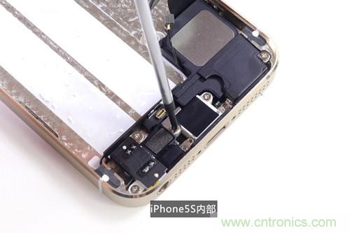土豪金iPhone 5S拆解：內(nèi)部結(jié)構(gòu)升級，維修難度增加