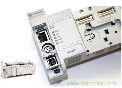 圖1：Allen-Bradley Micro850可編程邏輯控制器(PLC)的價格約為500美元，是高度堅固、可配置、隔離性和易用性方面的標桿，盡管有PC/嵌入式計算設備的競爭，仍在工廠自動化領域中保持著強勢地位。